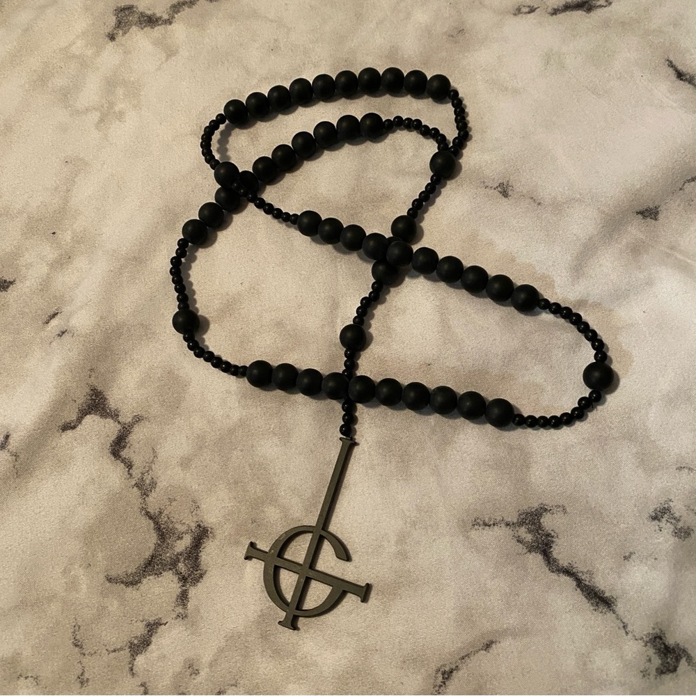Official Ghost Band Grucifix Rosary Necklace Papa Emeritus